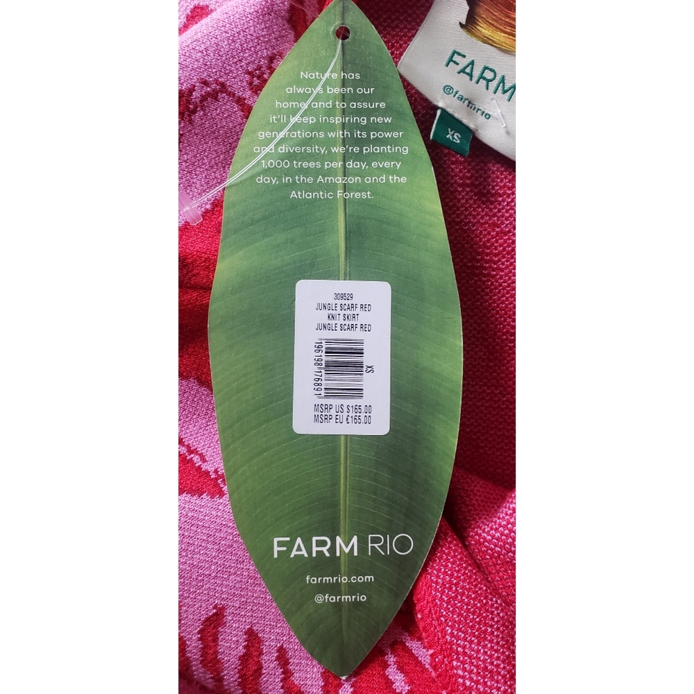 Farm Rio Red Jungle Scarf Knit Skirt - Picture 7 of 8